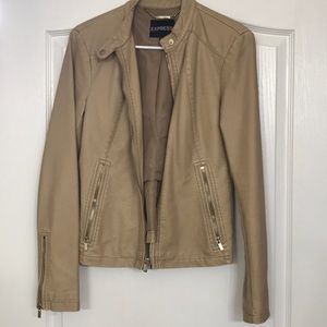 Light tan leather jacket size small from Express
